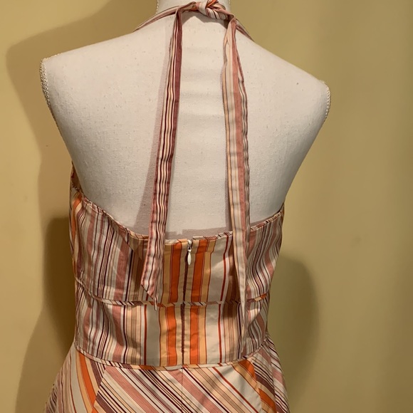 ANN TAYLOR Halter Dress 10 Striped Lightweight Spring Summer Feminine Versatile - Picture 5 of 10
